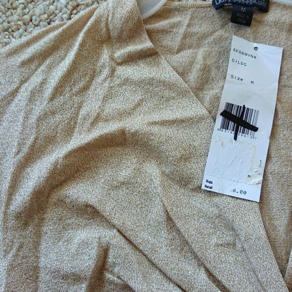 Lafayette 148 gold tone V neck knotted top size M - Picture 5 of 13